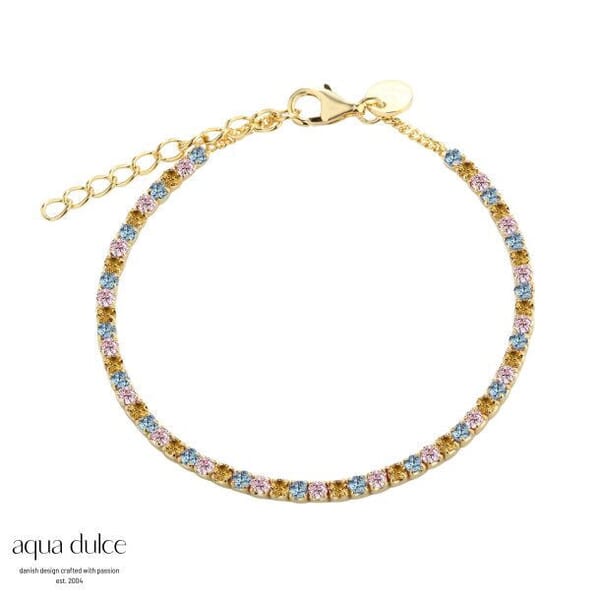 Armbånd i forgyldt sølv. PASTEL LOVE TENNIS - 5312